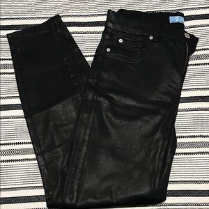 7 For All Mankind Shiny Black Jeggings